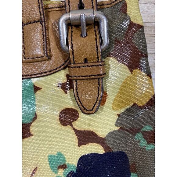 Fossil Purse Womens Medium Bag Floral Brown Leather Key Charms - Picture 3 of 16